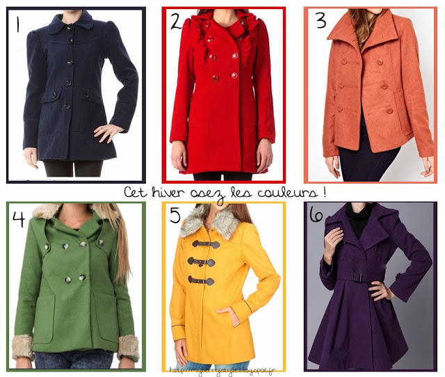 Cet hiver osez un manteau coloré ! (selection à moins de 50 euros )