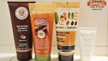 Battle de gommages pour le corps (Yves rocher, laino, nectar…)