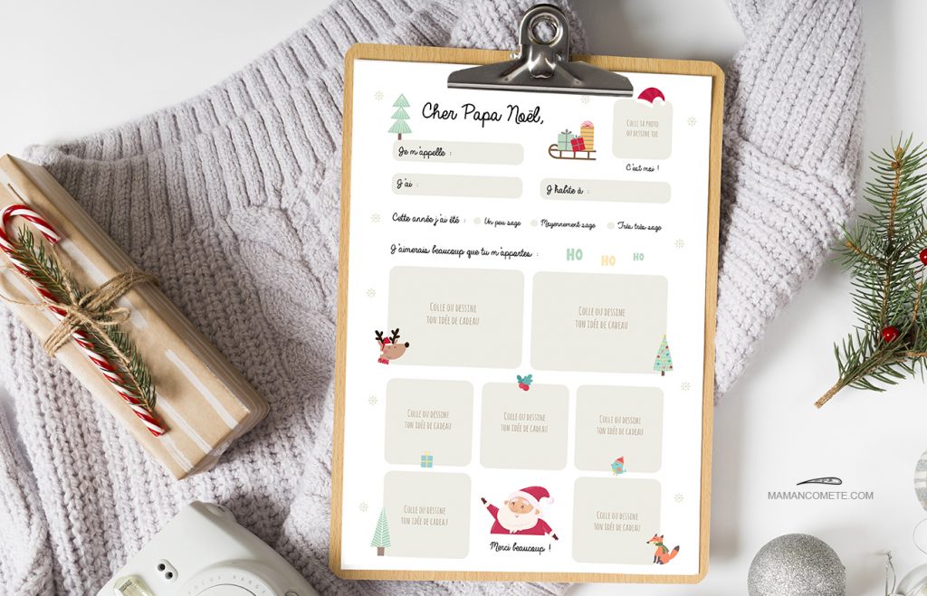 lettre-pere-noel-2019-a-imprimer-gratuit-completer-enfant- Maman Comète