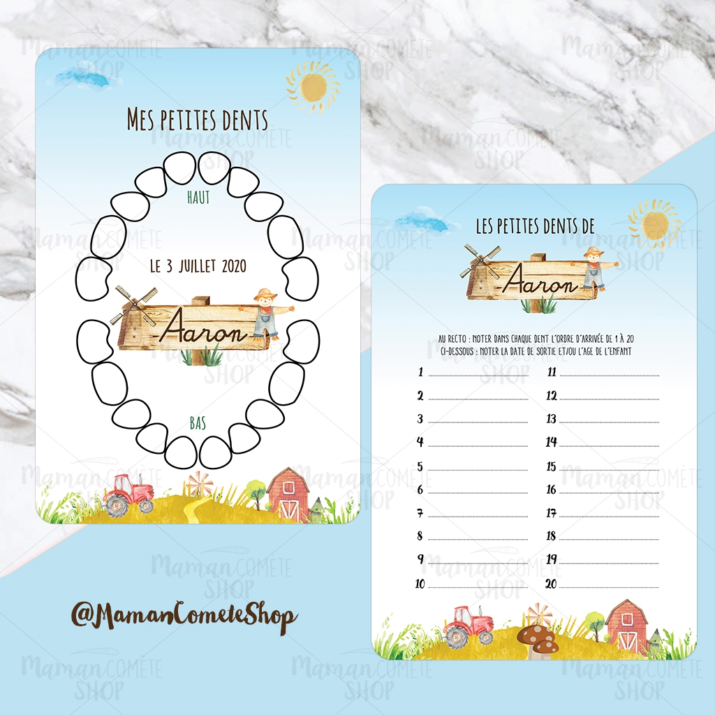 Carte Petites Dents Theme Champetre Maman Comete