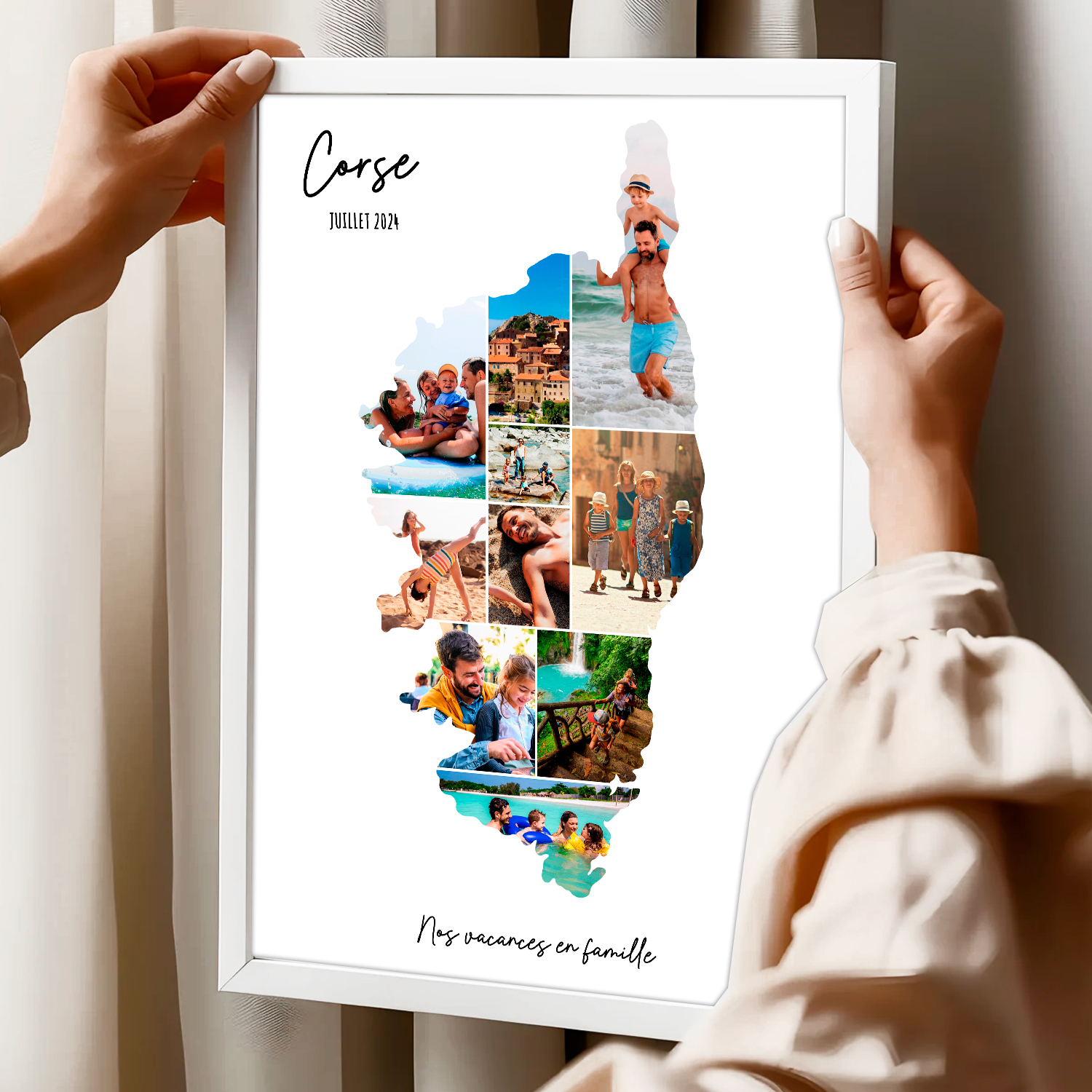 Affiche Personnalis e Corse Souvenirs Vacances Collage Photos Maman 
