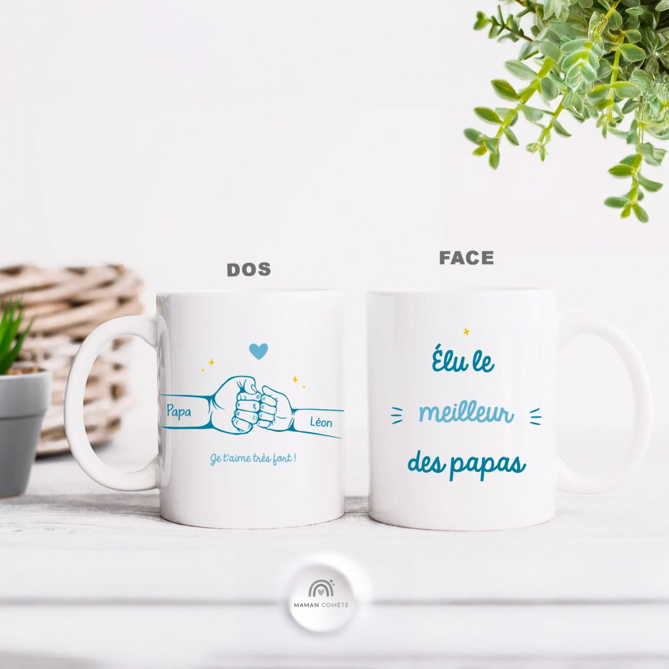 Mug personnalisé fête des pères – Tasse café papa et beau papa – Cadeau ...