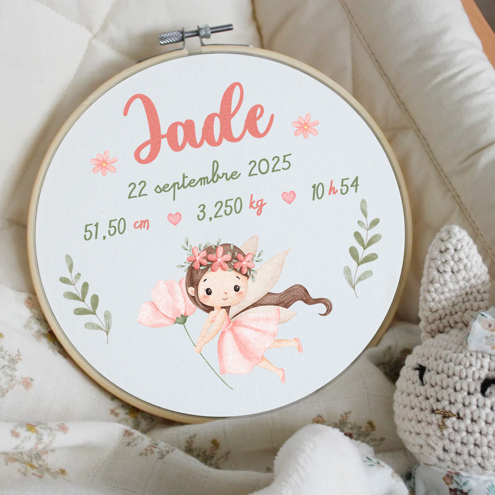 carte-cercle-tambour-naissance-bebe-fée-fille-cadeau-idée