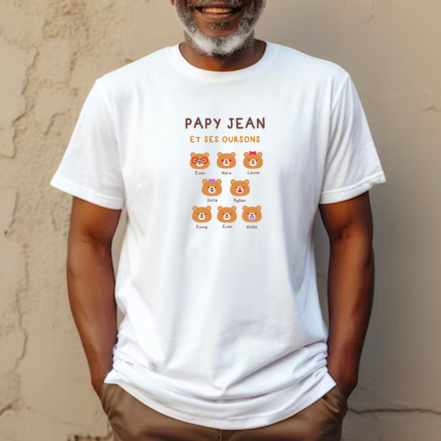 tshirt-personnalise-papy-ours-oursons-papi-fete-grand-pere-petits-enfants-prénom-cadeau