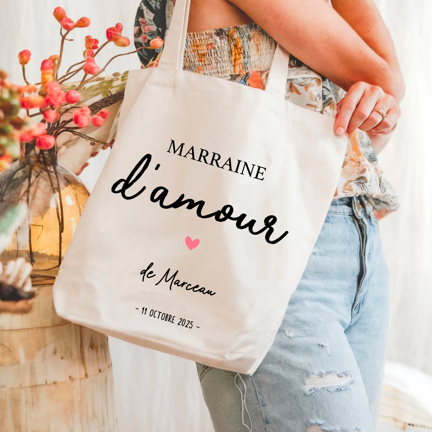 Totebag-sac-personnalisé-marraine-amour-prénom-enfant-date-idée-cadeau