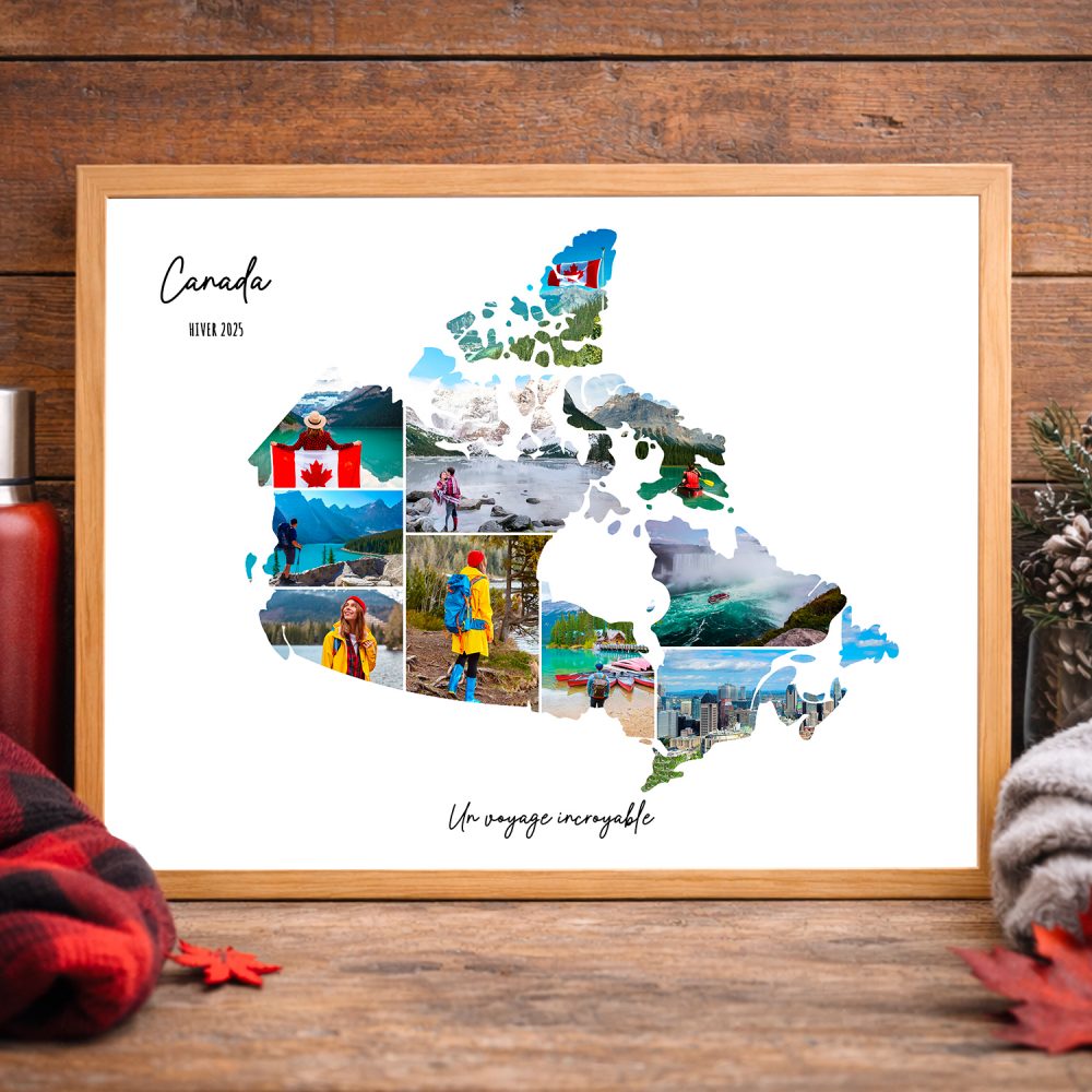 Affiche personnalisée Canada souvenirs vacances collage photos