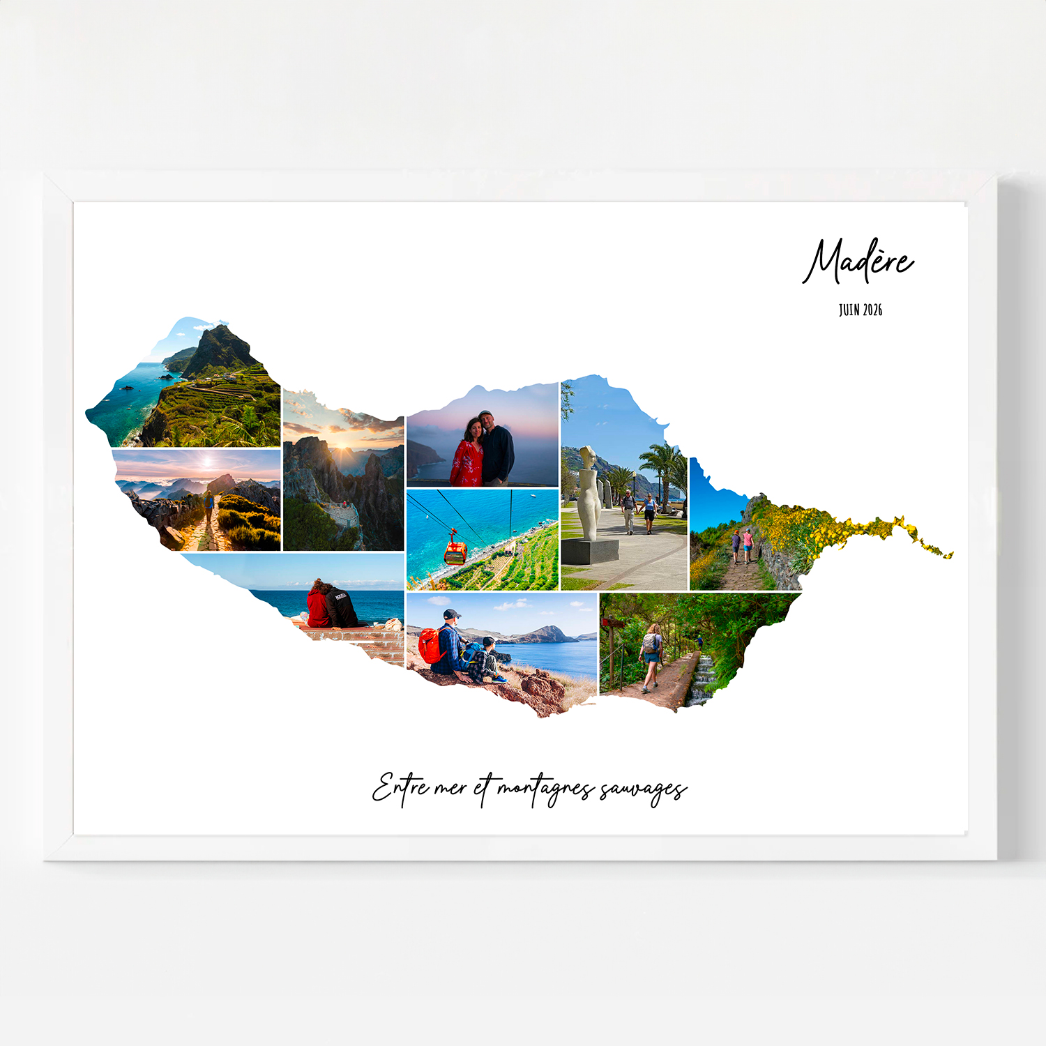 Affiche personnalisée Madère Portugal souvenirs vacances collage photos