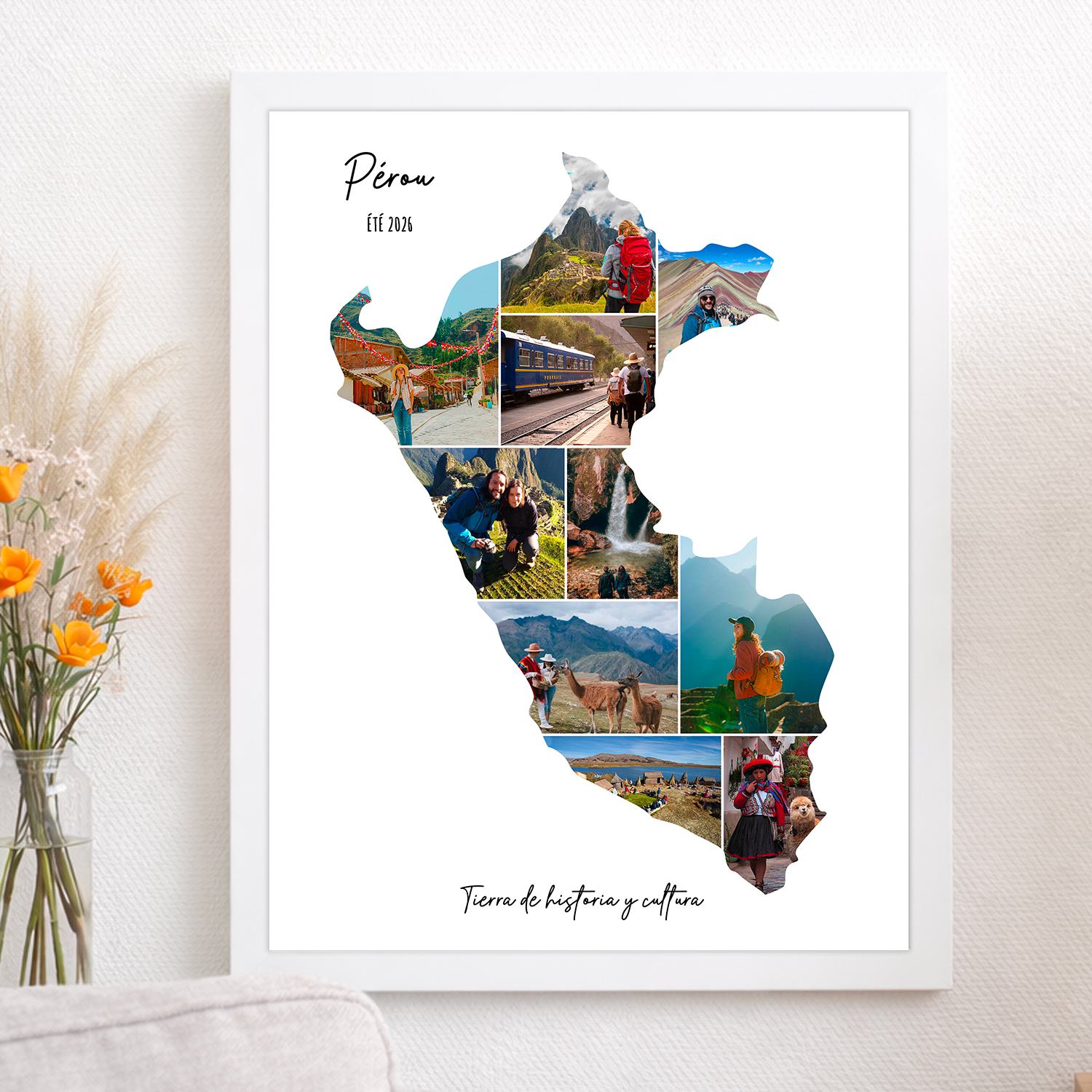 Affiche personnalisée Pérou souvenirs vacances collage photos