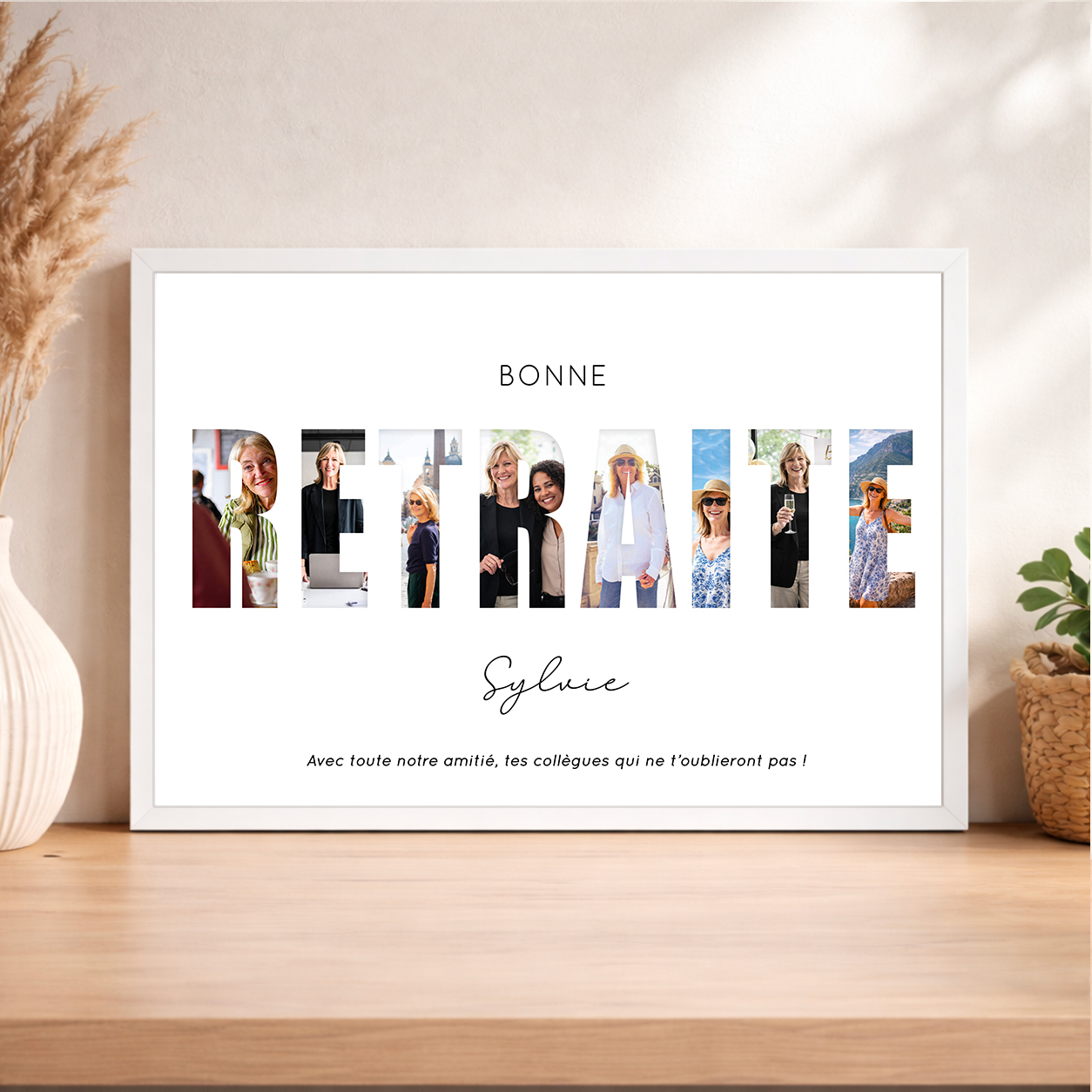 Affiche Retraite Personnalisée avec Photos – Cadeau Souvenir Unique