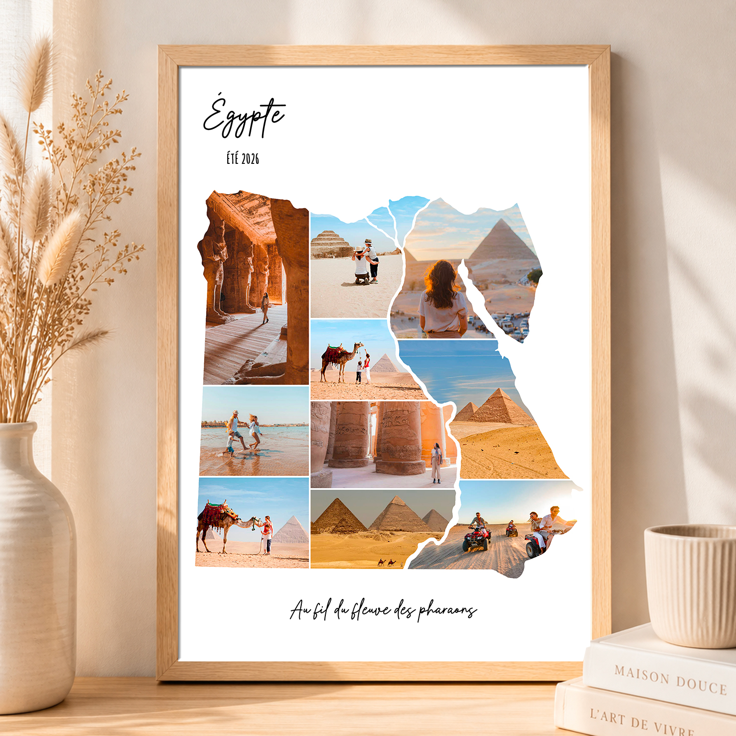 Affiche personnalisée Egypte souvenirs vacances collage photos