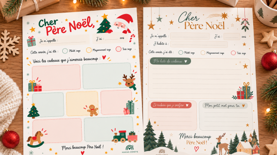 Lettre au Père Noël à imprimer : 2 modèles pour les enfants